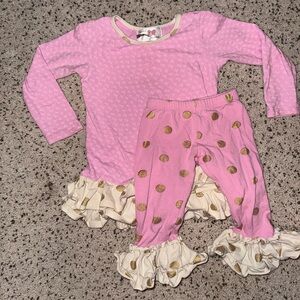 💟 3/$15 Sweet Jewelea Pink Ruffle Set 2T